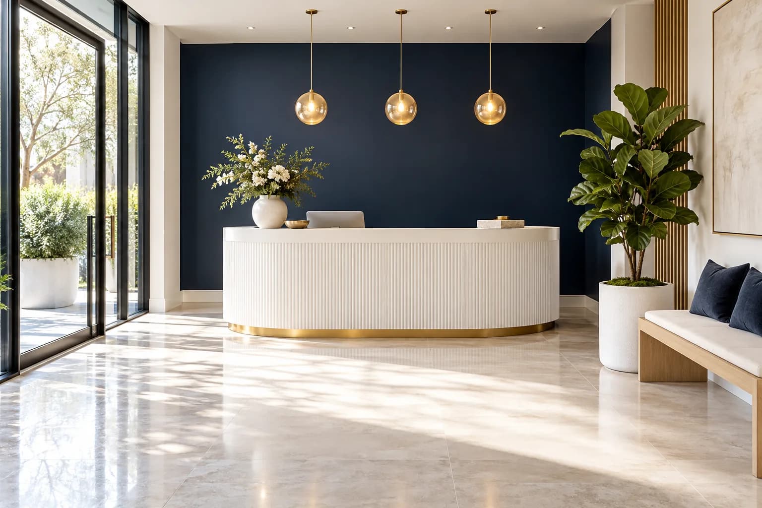 A bright, welcoming reception area